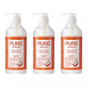 피죤 퓨어 주방세제 애플밤 용기 750ml x 3개