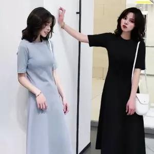 여성 캐주얼 여름 반팔 원피스 A라인 시원한 (KYR-WFHN6GD)