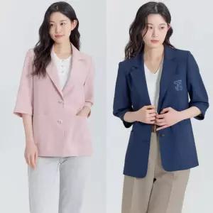 지센 여성 싱글버튼 테일러드 7부 자켓 LFJKP402