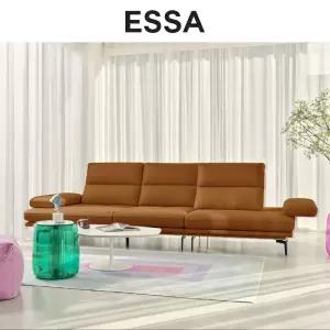 마제티 3.5인 스윙기능 베티버 천연 면피 통가죽 소파