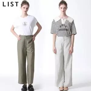 [리스트(LIST)] 린넨 백 밴딩 와이드 팬츠17903989588584