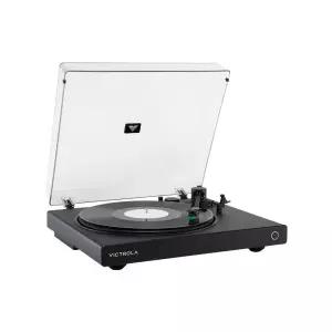 빅트롤라 LP 플레이어 턴테이블 블루투스 스피커 입문 LP판 포노앰프 내장 WAVE (블랙, 화이트)