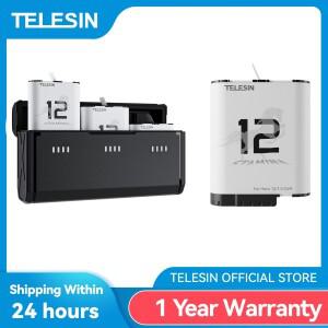 GoPro Hero 12 11 10 9 용 TELESIN 1750 mAh 내구성 배터리 박스가있는 액세서리 블랙