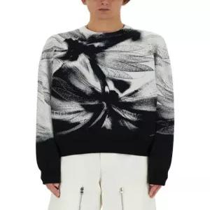 알렉산더 맥퀸 스웨터 776011 Q1A8A 1219 BLACK IVORY DOM