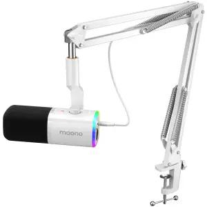 마오노 PD100XS 게이밍 방송용 녹음용 USB XLR 다이나믹 마이크 스탠드 화이트