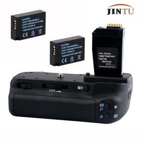 C EOS 750D + 2x LPE17 키트 반란군 T6i X8i 8000D DSLR 카메라 교체 BG-E18 용 JTU 배터리 그립