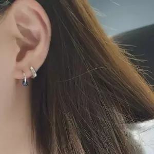 실버925 국내제작 큐빅 포인트 원터치 실버 이어링 데일리 은귀걸이