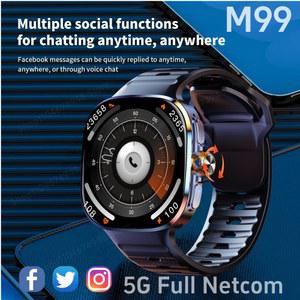 새로운 M99 스마트워치 2.4인치 Amoled 4G/5G LTE 스마트 시계 190개 포함 로터리 카메라 GPS 위치 WIFI 연결 Google Play 스토어 NFC