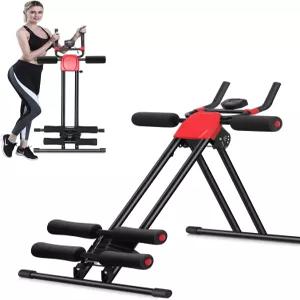 SPORFIT 복근 크런치 머신 접이식 복부 및 코어 피트니스 장비 LCD 디스플레이가 있는 키 조절식 허리