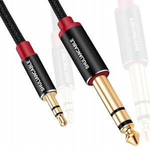 SHULIANCABLE 1/8 ~ 1/4 스테레오 케이블  3.5mm 미니 소형 잭 TRS 6.35mm 오디오 기타  앰프 등에 적합