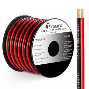 TYUMEN 6 게 레드 블랙 와이어 50FT 6/2 AWG 병렬 전기 2V/24V 케이블 LED 리본 램프 테이프 조명용 구리