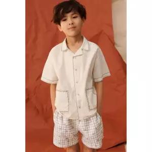 국내배송 ZARA 자라 주니어 키즈 LIMITED EDITION 자수 스티치 셔츠 크림 1381609712 1945510