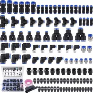 Ailbiuko 120 PCS 퀵 커넥트 에어 호스 피팅 모음 키트 1/8인치 1/4인치 3/8인치 1/2인치 NPT 스레드