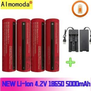 2025 정통 18650 리튬 5000mAh 충전식 4.2V 대용량  배터리 내구성이 뛰어나고 이 필요 없는 스크류드라이
