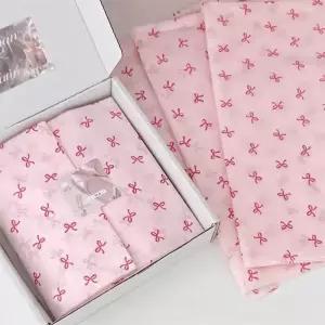 10Pcs 핑크 Bowknot 시드니 종이 손으로 반죽 한 목화 꽃다발 꽃 포장지 작은 선물