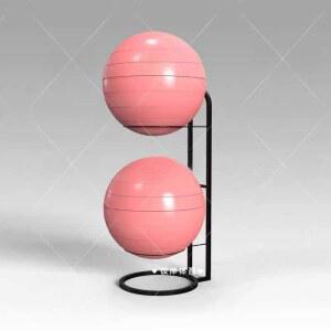 155X50X93CM 짐볼정리대 짐볼 요가매트 학원 블랙 13 2단 보관대 달린 거치대