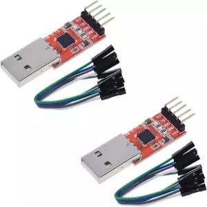 KEAcvise 2팩 USB to TTL 직렬 변환기 - 아두이노용 점퍼 와이어가 있는 2.0 어댑터 모듈 /Raspberry Pi