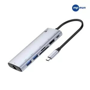 엠피맨 C타입 7포트 멀티 허브 USB 3.0 HDMI 4K 60HZ 랜선 노트북 맥북 