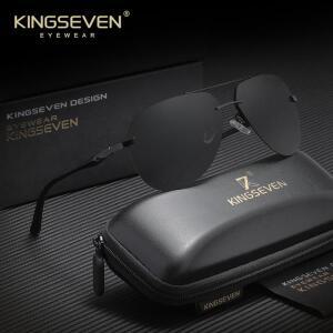 KGSEVEN 브랜드 파일럿 무테 선글라스 편광 UV400 남성 여성 안경 운전용