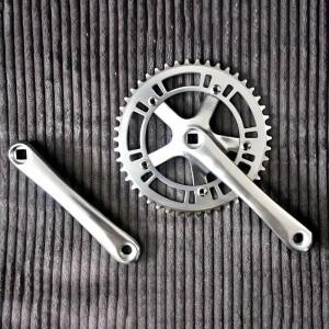Fixie 자전거 사각 구멍 BB 크랭크셋  단일 속도 체인휠  46T  130BCD  170mm 알루미늄 고정 기어