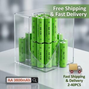 AA 충전식 알카라인 배터리 1.5V 3800mAh 2-40개 손전등 장난감 시계용 Ni-Mh 교체용