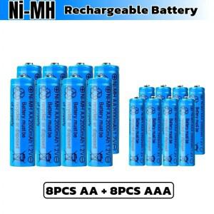 고용량 2000mAh AA 니켈수소 충전지 디지털 카메라 RC 장난감 손전등 장치용 고속
