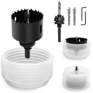 1-3/4인치 45mm 오목 조명용 홀 톱 먼지 볼이 있는 바이메탈 커터 LED 천장 및 우드메탈 드라이월 캔 헥스