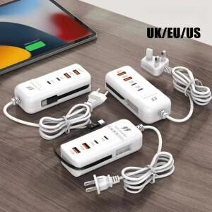 USB 충전기 PD 타입 C 고속 퀵 월 멀티포트 허브 어댑터 모바일폰 EU/US 플러그