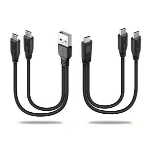 20cm 1 to 2 듀얼 USB C 충전 케이블, 짧은 USB 타입 C to 타입 C 스플리터 케이블, 휴대용 멀티 USB-C 허