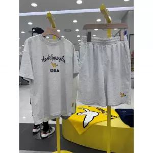엔젤 USA 반팔 셋업-화이트멜란지_IC