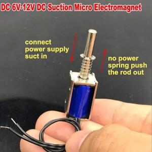 미니 DC 솔레노이드 전자석, 푸시 풀 석션 타입 마이크로 전기 제품, 스프링 5V, 12V