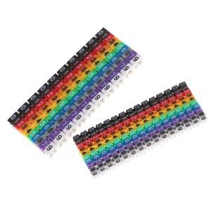 호환 100/150Pcs 플라스틱 케이블 마커 와이어 1 5mm , 2 5mm , 4mm , 6mm 용 다채로운 C형 마커 번호 태그 라벨