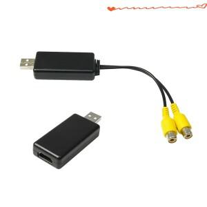 비디오 출력 어댑터 USB to HDMI CVBS RCA 미디어 케이블 자동차 머리 받침대 후면 스크린 스테레오 AHV48
