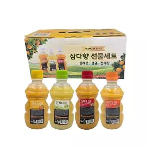 제주 삼다향 착즙 감귤주스 320ml 4종 혼합10입 한라봉3입 천혜향3입 청귤2입 레드향2입 간식 학원 화이트