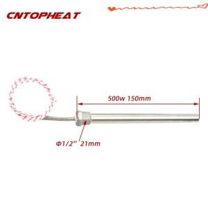 카트리지 히터 220v 원통형 21mm 스레드 500w 전기 침수 물 가열 요소