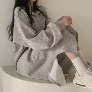 오픈카라 브이넥 롱원피스 루즈핏 기모원피스