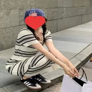 2컬러 반팔 단가라 스퀘어넥 롱원피스 여름원피스