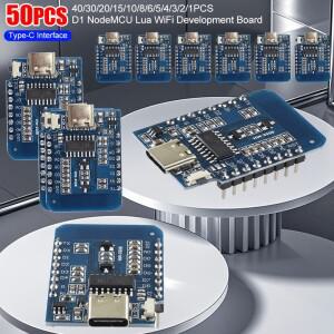 50-1PCS ESP-12F ESP8266 D1 미니 소형 WIFI 개발 보드 NodeMCU Lua IOT Wifi 납땜 타입-C 인터페이스 핀