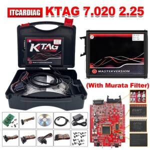 KTAG 7.020 2.25 온라인 EU 레드 PCB 4 LED 무제한 칩 튜닝 도구 Ksuit 프로그래머 무라타 필터 및 툴박스