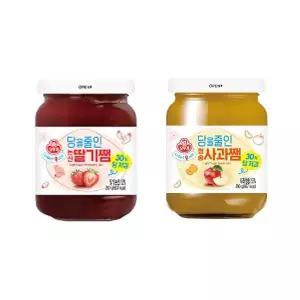 오뚜기 오뚜기 당을줄인 논산 딸기쨈 290g+청송 사과쨈 290g 각 1개씩
