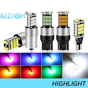 IUZIOH 자동차 LED 리버스 브레이크 방향 지시등 램프 전구 P21W T15 W16W 1156 T20 7440 BA15S S25 BAY15D