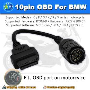 BMW 호환 ICOM-D 10핀용 바이크 오토바이 O 어댑터 모토바이크 F800GS S1000 R1200GS용 16핀 케이블 GS911