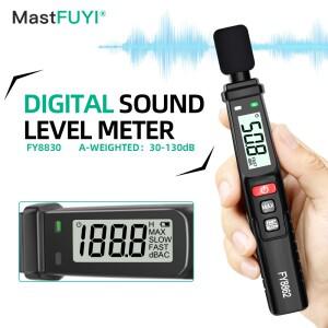 MASTFUYI 디지털 노이즈 계량기 사운드 레벨 핸드헬드 DB A-weighed 30  130dB 오디오 측정기 데시벨 모니