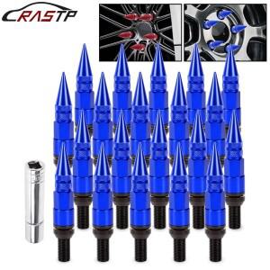 RASTP-20pcsset 알루미늄 뾰족한 캡이 레이싱 M14x1.5 휠 볼트 대부분의 자동차 LN054 용 도난 방지 매트