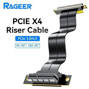 RAGEER PCIe 3.04.0 x4 연장 케이블은 방지 안정적인 데이터 전송 라이저 카드어댑터 지원입니다.