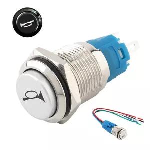 에어혼 화물차 크락션 16mm 12V 파란색 LED 조명 순간 푸시 버튼 스위치테일 플매트 카펫 매트 러그 하네스
