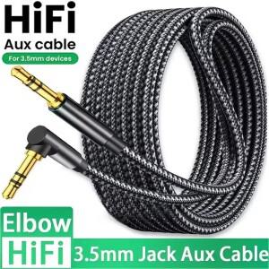3.5mm 잭 오디오 케이블 90도 팔꿈치 남성 스트레이트 Aux HiFi 호환 S20 자동차 헤드폰 MP34 코드 와이어