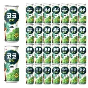 포도 음료 240ml 30캔 복숭아맛 소용량 음료세트 청량음료 펀칭 캔음료
