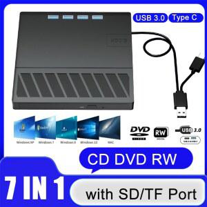 DVD 플레이어 USB C타입 버너 리더기 슬림 외장 CD 드라이브 윈도우 XP 10 11 노트북 데스크탑용