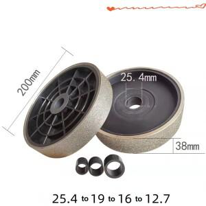 다이아몬드 연마 휠 8인치 200mm 직경 38mm 두께 25.4mm 홀 전기 도금 합금 플라스틱 평행 옥 연마